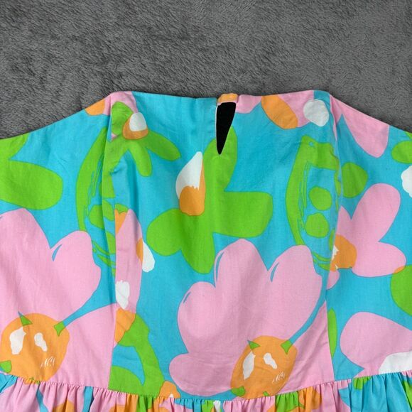 Lilly Pulitzer Richelle Strapless Dress Cotton Shorely Blue Mojo Size 8 L184 - Picture 3 of 11